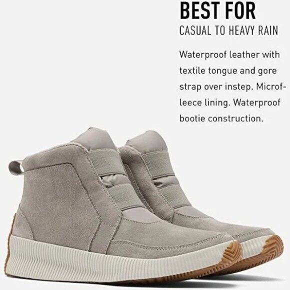 Sorel Women's Beige Suede Leather Waterproof  Out N About Plus Mid Size 10 2868 - Picture 14 of 16